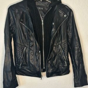 Guess Faux Black Leather Jacket - Size Small